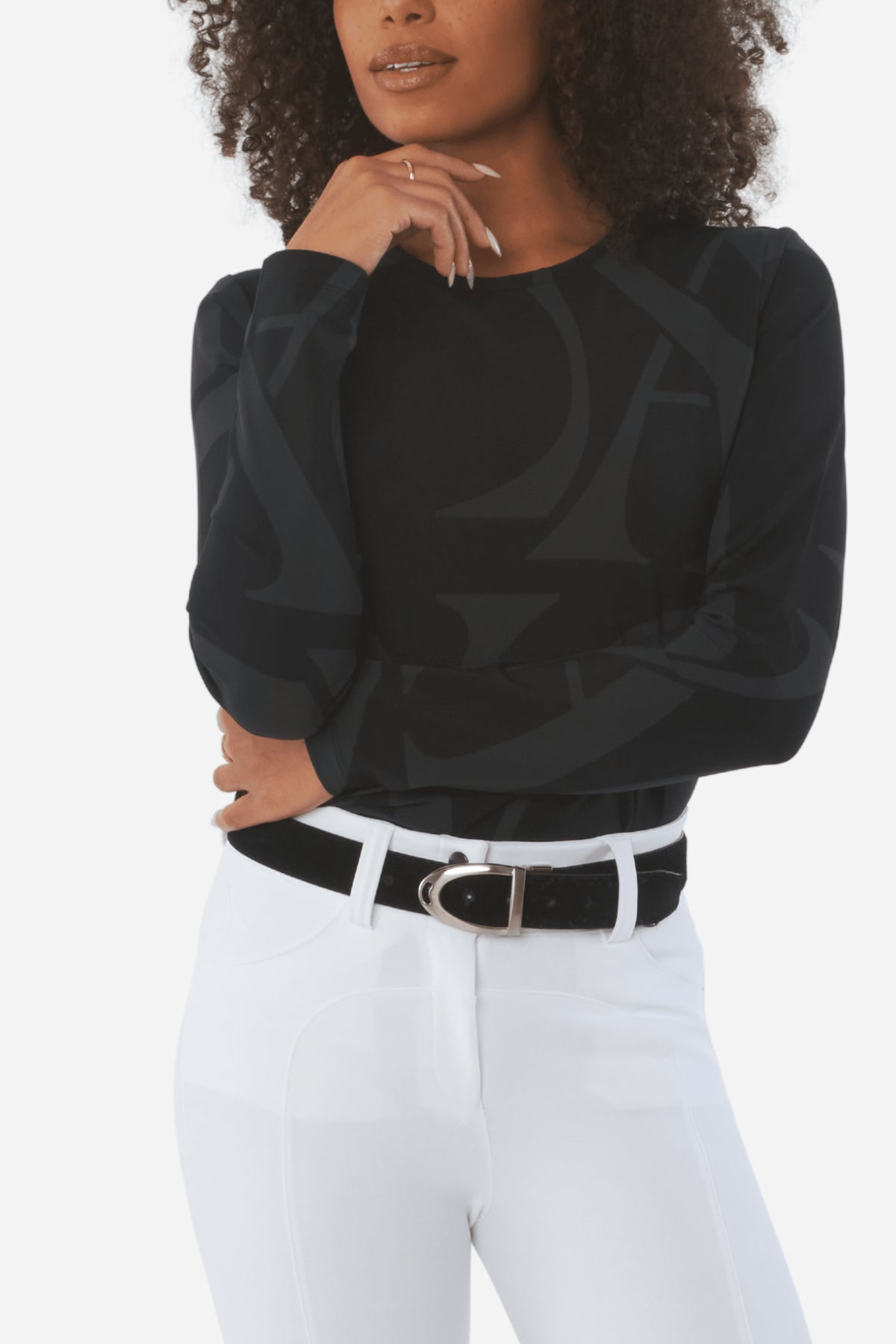 Monogram Long Sleeve Shirt Black