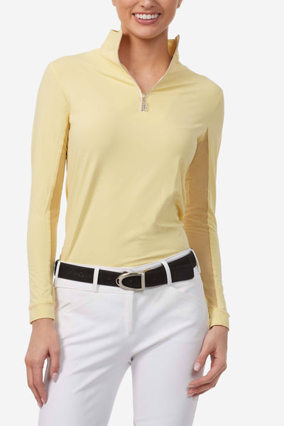 Pull D'équitation The Tailored Sportsman Ice Fill - Manches Longues Quart Zip Doré Taille S - Occasion